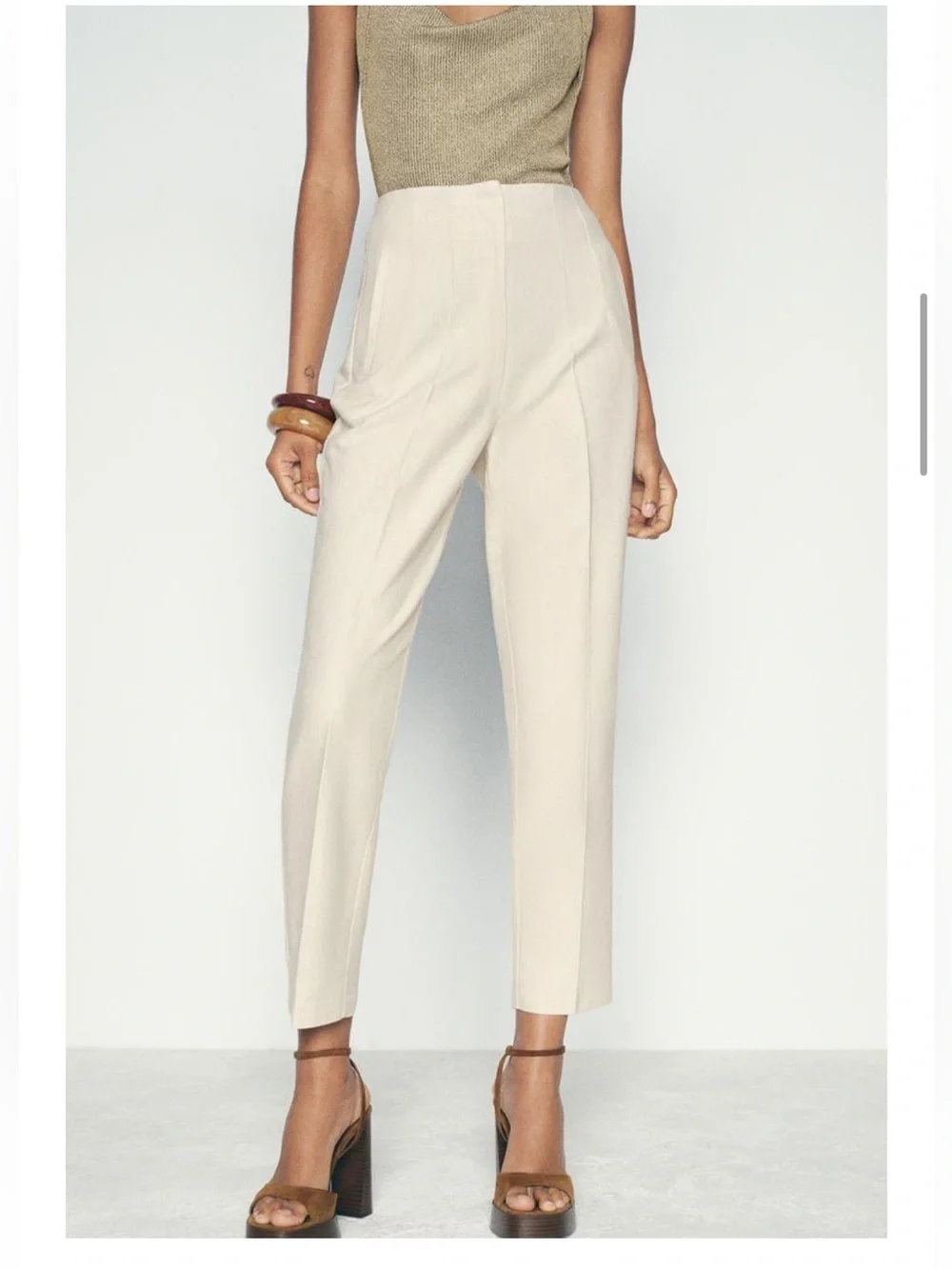 NEW ZARA RUSTIC HIGH-WAIST TROUSERS SIZE M  🚨NO DISCOUNT